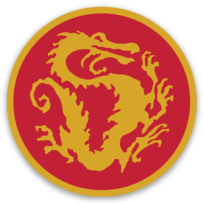 Golden Dragon Crest 2" round sticker